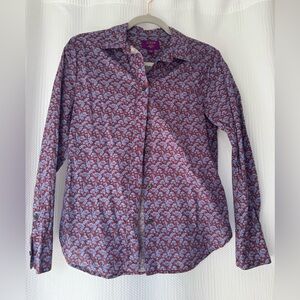 J.Crew Women’s Purple Liberty Floral Long Sleeve Button-Up Shirt
